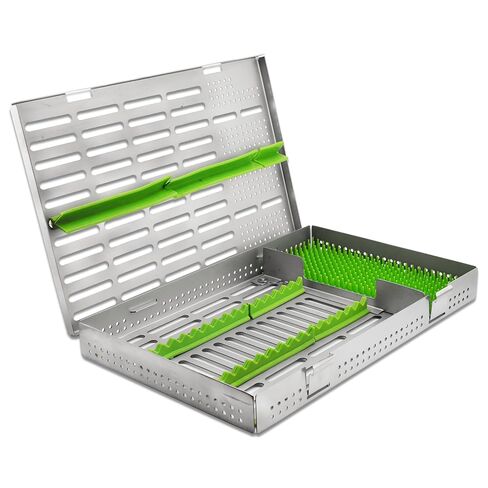 Cynamed Premium Sterilization Cassette for Dental Tools, 16PC - Green in Kuwait