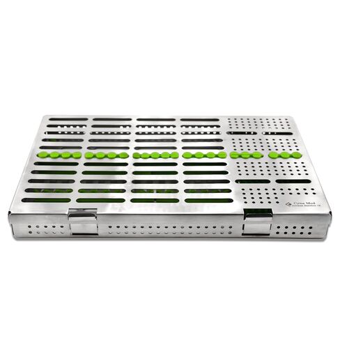 Cynamed Premium Sterilization Cassette for Dental Tools, 16PC - Green in Kuwait