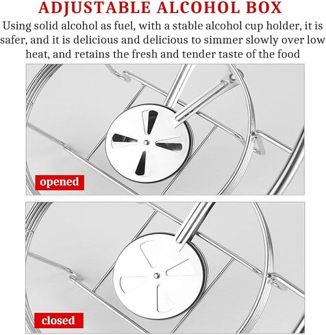 2/4 Pack Visible Hotpot Set, Stainless Steel Round Buffet Server Warming Tray for Parties, Weddings and Events, with Glass Lid, Food Plate and Fuel Holder, Pack of 2, 20c,2 Pack-26cm in Kuwait