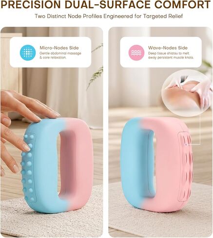 Matte ABS Fascia Ring Massager, Dual-Sided Ab Massage Ring with L/P 8-Speed Modes for Deep Tissue Myofascial Release & Muscle Knot Recovery, Blue-Pink Gradient in Kuwait
