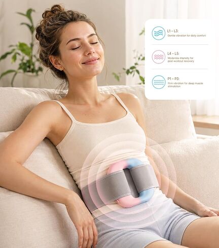 Matte ABS Fascia Ring Massager, Dual-Sided Ab Massage Ring with L/P 8-Speed Modes for Deep Tissue Myofascial Release & Muscle Knot Recovery, Blue-Pink Gradient in Kuwait