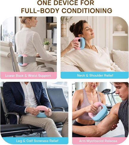 Matte ABS Fascia Ring Massager, Dual-Sided Ab Massage Ring with L/P 8-Speed Modes for Deep Tissue Myofascial Release & Muscle Knot Recovery, Blue-Pink Gradient in Kuwait