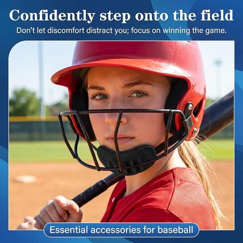2 Pcs Softball Face Mask Chin Pad Replacement, Softball Fielder's Facemask Chin Cup, Face Defense Cup, Catchers Mask Pads for Baseball Softballs Pitchers Helmet Padding Men Women Teens in Saudi Arabia