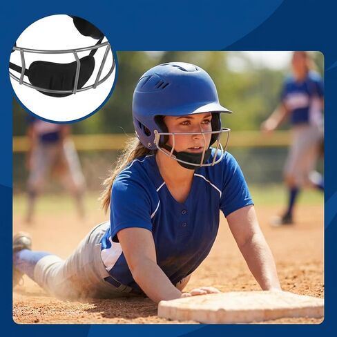 2 Pcs Softball Face Mask Chin Pad Replacement, Softball Fielder's Facemask Chin Cup, Face Defense Cup, Catchers Mask Pads for Baseball Softballs Pitchers Helmet Padding Men Women Teens in Saudi Arabia