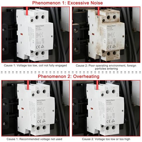 Heschen Household AC Contactor Switch, HSR1-40, Ie 40A, 2 Pole, Two Normally Closed, AC 220V/240V Coil Voltage, 35mm DIN Rail Mount in Kuwait