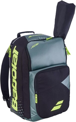Babolat Pure Aero Tennis Backpack (Metallic Grey/Black/Fluo Yellow) – Optional Accessories in Kuwait
