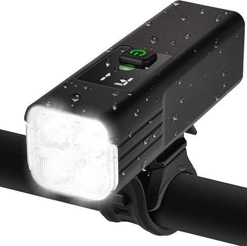 USB Rechargeable 1800 Lumens Bike Light,4000mAh Battery with Power Bank Function,5 Light Modes Waterproof Bicycle Lights for Road, Mountain, Cycling in Kuwait