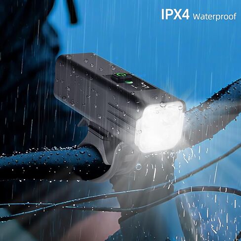USB Rechargeable 1800 Lumens Bike Light,4000mAh Battery with Power Bank Function,5 Light Modes Waterproof Bicycle Lights for Road, Mountain, Cycling in Kuwait