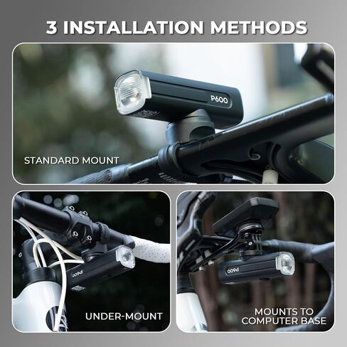 ROCKBROS Bike Headlight 6 Modes Anti-Dazzling Bike Front Light Aluminium Alloy IPX6 Waterproof Type-C Rechargeable Bike Lights for Night Riding in Kuwait