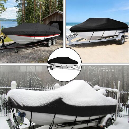 Boat Cover for Boston Whaler Montauk 150/SUPER Sport 150 15' 2010-2026, 420D Oxford Cloth Waterproof Trailerable Boat Cover for V-Hull, Tri-Hull, Runabout All-Weather Protection in Kuwait