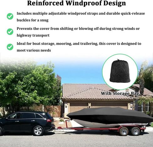 Boat Cover for Boston Whaler Montauk 150/SUPER Sport 150 15' 2010-2026, 420D Oxford Cloth Waterproof Trailerable Boat Cover for V-Hull, Tri-Hull, Runabout All-Weather Protection in Kuwait