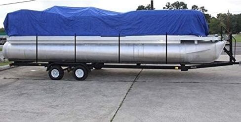 جديد 1200d أزرق 20 FT VORTEX Ultra 5 Year Canvas غطاء قارب عائم/سطح السفينة، مرن، نظام حزام، يناسب منطقة السطح الطويلة من 18'1 بوصة إلى 20 بوصة، حتى 102 بوصة in Kuwait