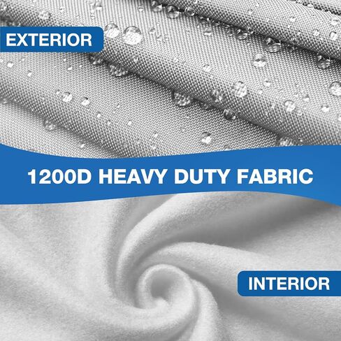 Inflatable Boat Cover 9-10 ft, 1200D Heavy Duty Waterproof Boat Cover with Soft Cotton Lining, UV-Resistant Dinghy Cover with 4 Straps & Motor Cover,Silver in Kuwait