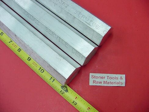 3 Pieces HEX 1-1/2" Aluminum 6061 HEX BAR 12" Long +.07"/-0 T6511 1.5" Flat to Flat Solid Extruded Lathe Stock in Kuwait