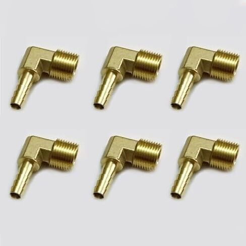 6 قطع من النحاس 90 درجة تركيبات الكوع الذكور: 3/8" NPT x 5/16" معرف خرطوم، محول صلب لخطوط الهواء/الماء/الوقود in Kuwait