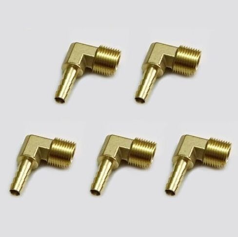 6 قطع من النحاس 90 درجة تركيبات الكوع الذكور: 3/8" NPT x 5/16" معرف خرطوم، محول صلب لخطوط الهواء/الماء/الوقود in Kuwait
