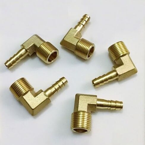 6 قطع من النحاس 90 درجة تركيبات الكوع الذكور: 3/8" NPT x 5/16" معرف خرطوم، محول صلب لخطوط الهواء/الماء/الوقود in Kuwait