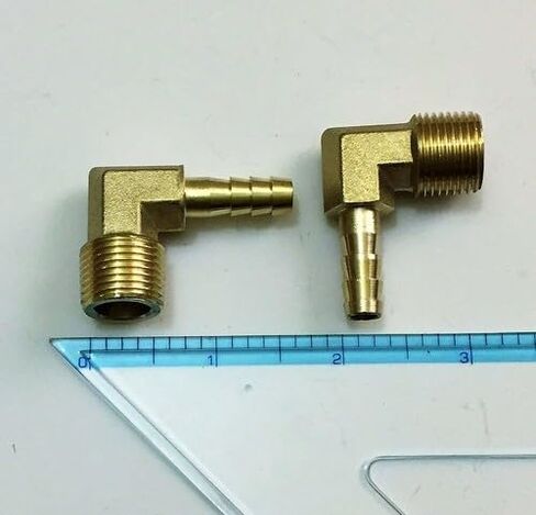 6 قطع من النحاس 90 درجة تركيبات الكوع الذكور: 3/8" NPT x 5/16" معرف خرطوم، محول صلب لخطوط الهواء/الماء/الوقود in Kuwait