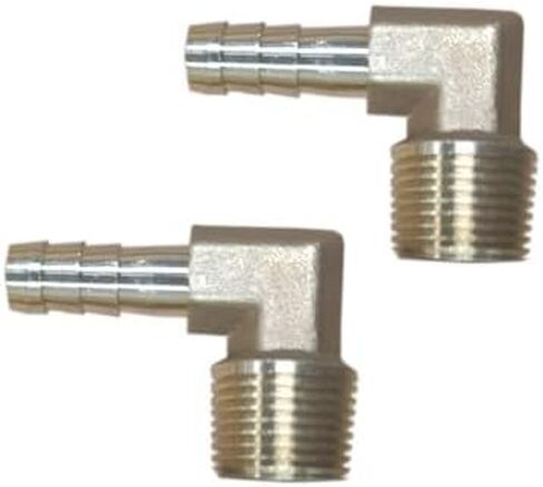 4-Piece Brass 3/8" Hose Barb 90° Elbow w/ 3/8" Male NPT Thread for Gas, Fuel & Water Lines – Rigid Fitting in Kuwait