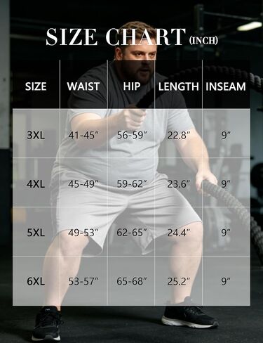 TAPULCO Big & Tall Men's Quick Dry Athletic Shorts, Inner Drawstring Plus Size for Running Basketball Fitness (3XL-5XL) in Kuwait