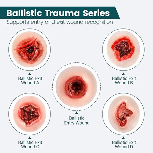 Adhesive Silicone Trauma Simulation Training Kit | Realistic Wound Moulage Kit for EMT, Nursing, First Aid and Emergency Response Training in Kuwait