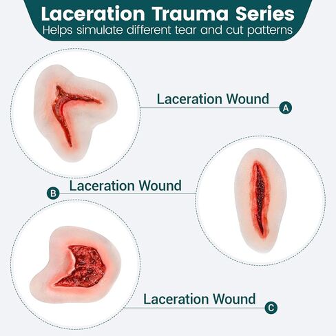 Adhesive Silicone Trauma Simulation Training Kit | Realistic Wound Moulage Kit for EMT, Nursing, First Aid and Emergency Response Training in Kuwait