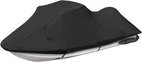 Jet Ski Cover for Yamaha WaveRunner JetBlaster PRO 3-Up 2025 2026, All-Weather Water Resistant Personal Watercraft Protective Cover, Outdoor Storage Motorboat Cover,B Black+White in Kuwait