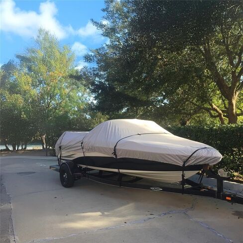SBU Boat Cover Compatible for Lund MR Pike 16 1983 1984 1985 1986, 600 Denier Woven Polyester in Kuwait