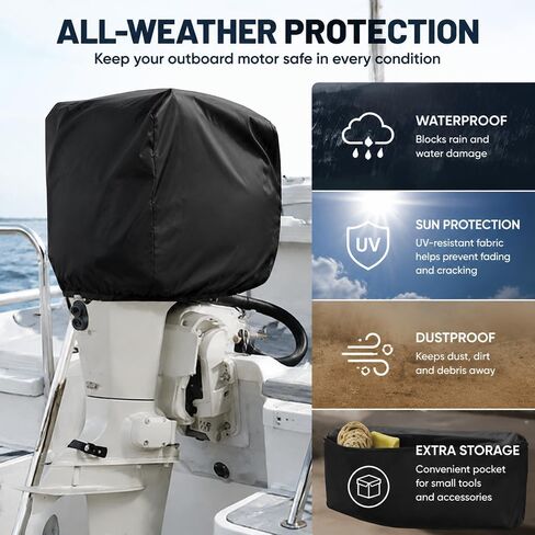 Outboard Motor Half Cover for Mercury Marine 400HP Verado V10 2021–Present, Heavy Duty Boat Engine Cover, Marine Grade Protection for Dust, Rain, Sun in Kuwait
