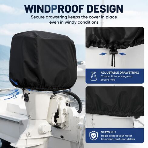 Outboard Motor Half Cover for Mercury Marine 400HP Verado V10 2021–Present, Heavy Duty Boat Engine Cover, Marine Grade Protection for Dust, Rain, Sun in Kuwait