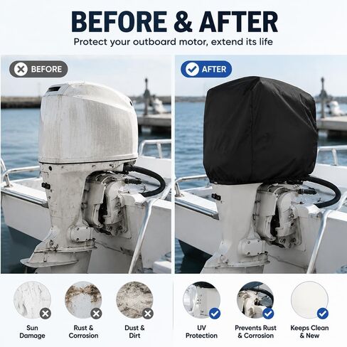 Outboard Motor Half Cover for Mercury Marine 400HP Verado V10 2021–Present, Heavy Duty Boat Engine Cover, Marine Grade Protection for Dust, Rain, Sun in Kuwait