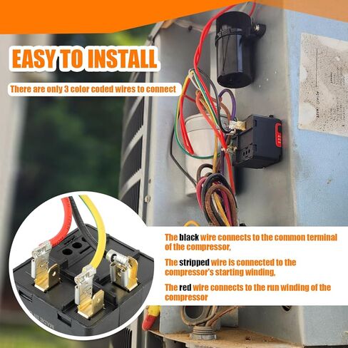 CSR-U2 Hard Start Capacitor Kit | Compressor Saver for 3 1/2 to 5 Ton Units in Kuwait