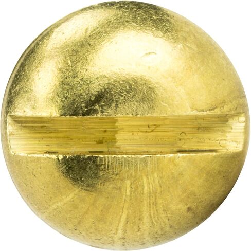 3/8-16 x 3/4" Round Head Machine Screws, Slotted Drive, Solid Brass Grade 360, Full Thread, Plain Finish, Machine Thread, Quantity 10 in Kuwait