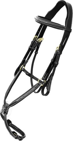 exion قفز الحصان اللجام | تشريحي الشكل 8 اللجام مع خياطة فاخرة و grackle grackle noseband | مقاومة المطاط قبضة وابازيم نحاس | Tack English Tack لعرض الفروسية والتدريب in Kuwait