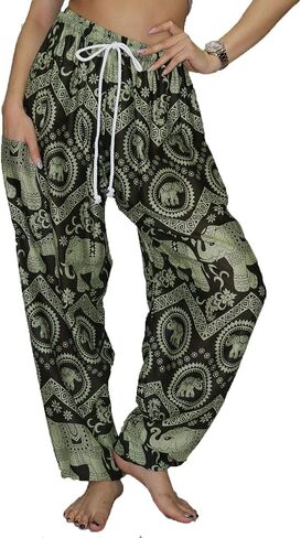 سروال حريمي على شكل فيل من LOFBAZ للنساء S-4XL Plus Yoga Boho Beach Lounge PJs in Kuwait
