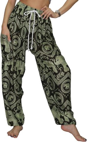 سروال حريمي على شكل فيل من LOFBAZ للنساء S-4XL Plus Yoga Boho Beach Lounge PJs in Kuwait