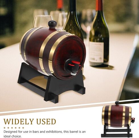 iplusmile 3L Wooden Wine Barrel for Aging and Display Oak Wood Beverage Dispenser for Bars and Parties Decorative Red Wine Barrel with Lid in Kuwait