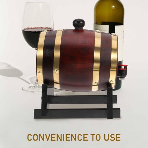 iplusmile 3L Wooden Wine Barrel for Aging and Display Oak Wood Beverage Dispenser for Bars and Parties Decorative Red Wine Barrel with Lid in Kuwait