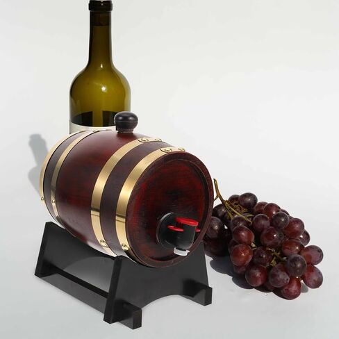 iplusmile 3L Wooden Wine Barrel for Aging and Display Oak Wood Beverage Dispenser for Bars and Parties Decorative Red Wine Barrel with Lid in Kuwait