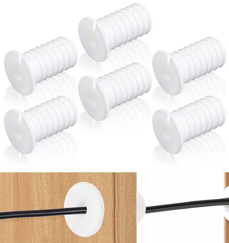 6 Pcs Wall Grommets for Cables, 3/4 Inch White Silicone Starlink Wall Grommet Cable Pass Through Walls Grommet Bushing for Cord Protection, Ideal for RV Office (0.7 Inch Inner Diameter, 1.5 x 1.0 in) in Kuwait