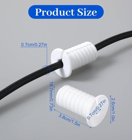 6 Pcs Wall Grommets for Cables, 3/4 Inch White Silicone Starlink Wall Grommet Cable Pass Through Walls Grommet Bushing for Cord Protection, Ideal for RV Office (0.7 Inch Inner Diameter, 1.5 x 1.0 in) in Kuwait