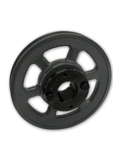 Single Groove 6.25" Cast Iron Electric Motor " H " Pulley/Sheave, Bushing Included, for 3/8" and 1/2" Top Width 3L/A/AK/4L/4LK Section V Belt, 1 Groove (1-1/8" Shaft / 1.125 Bore, AK64H) in Kuwait