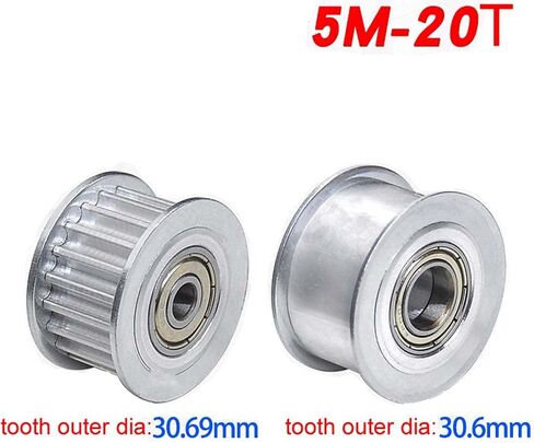 5M 20Teeth Idler Timing Pulley 8mm Bore 5mm Pitch for 15mm Width Belt 5M20T Tensioner Pulley Synchronous Wheel with Bearing (tooth width: 16mm, with tooth; bore: 8mm) in Kuwait