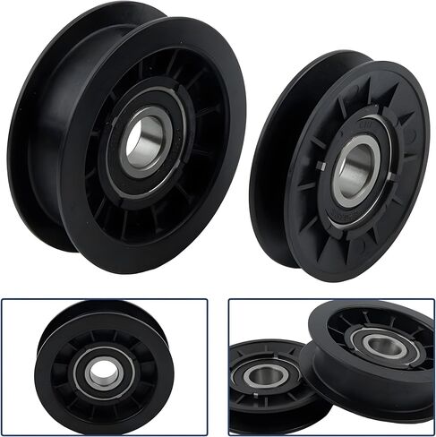 GX20286 GX20287 Replacement V-Idler Pulley & Flat Pulley Kit Compatible with John Deere D140 D130 D100 LA175 LA140 LA135 L130 L111 L2048 102 105 155C 102 105 108 125 145 7760 S100 S110 S120 S130 S140 in Kuwait