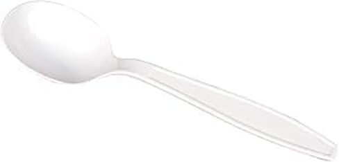 Heavy Weight Plastic Spoons, White Disposable Polystyrene Cutlery, 5.4 Inch Bulk Pack of 1000, Durable Single Use Spoons for Restaurants, Catering, Takeout, Cafeterias, Parties & Food Service in Kuwait