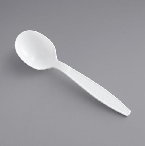 Heavy Weight Plastic Spoons, White Disposable Polystyrene Cutlery, 5.4 Inch Bulk Pack of 1000, Durable Single Use Spoons for Restaurants, Catering, Takeout, Cafeterias, Parties & Food Service in Kuwait