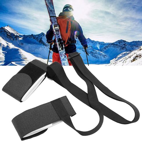 Ski Straps Cushioning Design, Adjustable Length, Ski Fastener Tapes, Adjustable Ski Boot Straps with Protector Pads Ski Carrier Straps Ski Wraps Ties Gear Storage for Ski Poles in Kuwait