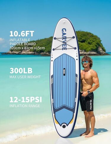 Extra Wide Inflatable Rise Paddle Board for Adults – Non-Slip EVA Deck Accessories, Ultra-Light Carry Bag & Pump – Perfect for Sea & Lake Water Sports in Kuwait