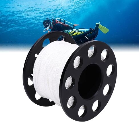Diving Line Reel 30m Stainless Steel 2 Hook Dive Spool for Cave Exploration and Recreational Diving in Kuwait