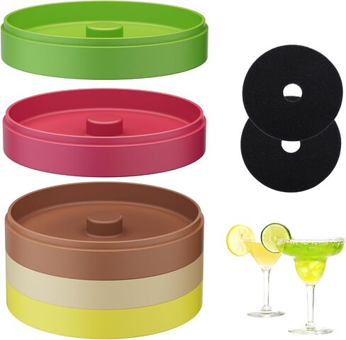 Margarita Salt Rimmer Set, 5-Tier Rimmer Holds Lime Juice Salt Sugar, Easy-Clean Durable Bar Accessories with 2 Sponges, Bar Tool for Cocktail Margarita Glasses & Drink Decorations in Kuwait